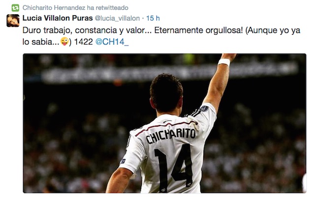 Lucia Villalon tweets about his boyfriend's goal